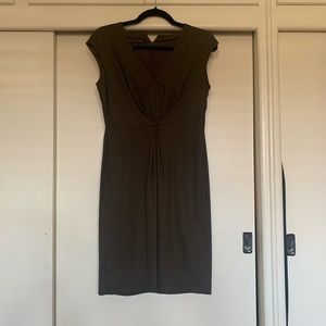 Anne Klein Light Brown Sheath double V neck dress